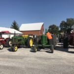 Line-up of tractors at the Nisbet Inn.